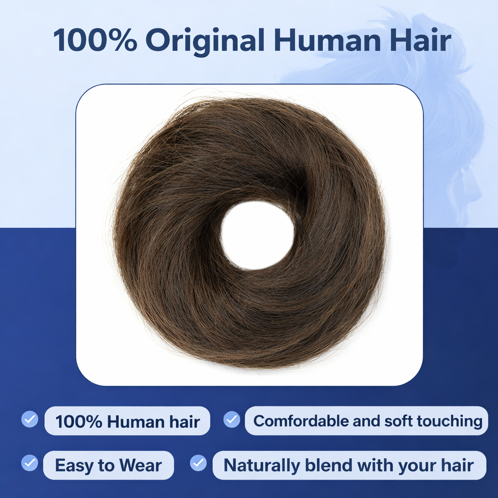 Donut Bun Scrunchie- 100% Human Hair